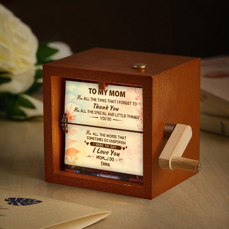 Custom To My Mom Photo Flipbook Frame Animation Machine Mechanical Hand-cranked Flipbook Box Photo Album Mother’s Day Gifts