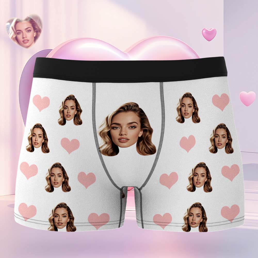 Custom Face Boxer Briefs 3D Online Preview Valentine's Day Gifts for Boyfriend - Image 2