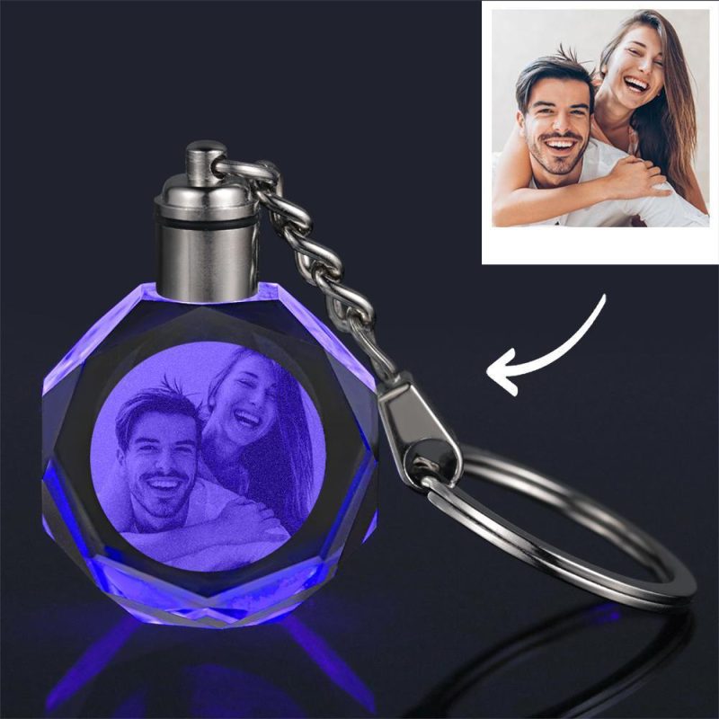 Custom Crystal Keychain 15th Year Anniversary Gift
