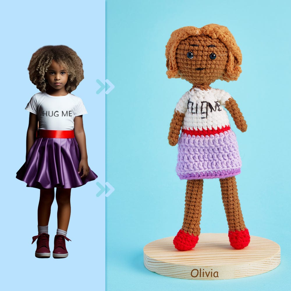 Full Body Customizable 1 Person Custom Crochet Doll Personalized Gifts Handwoven Mini Dolls - Hug Me Girl - Image 2