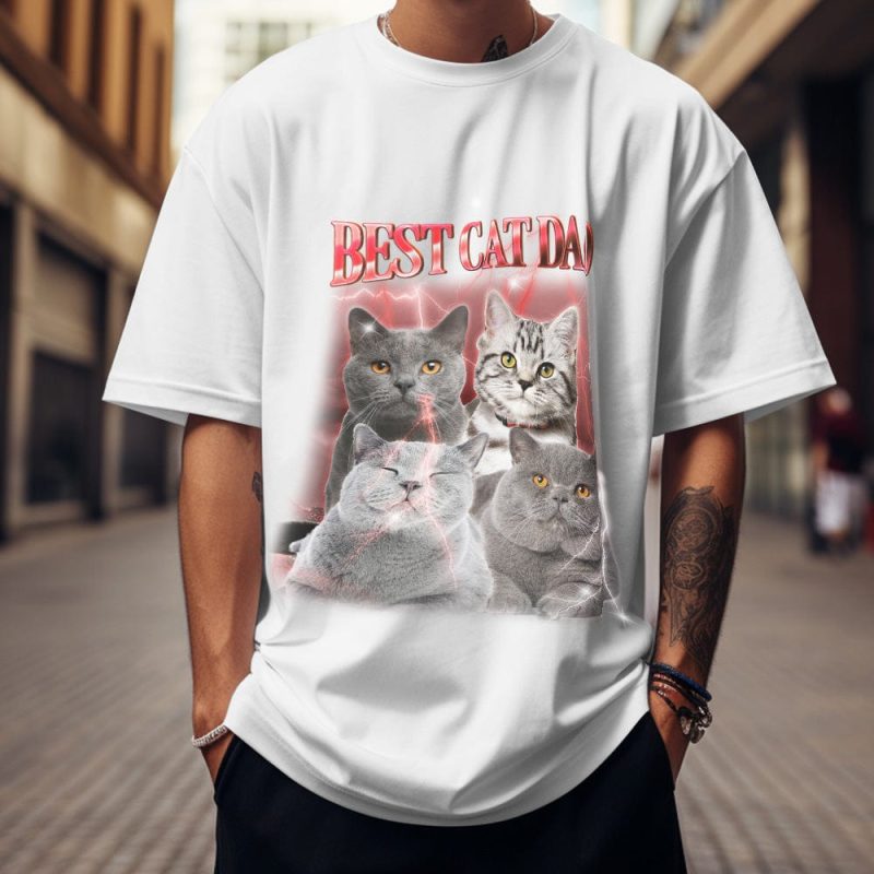 Personalized Vintage-style Pet Photo Tee with Custom Name Print