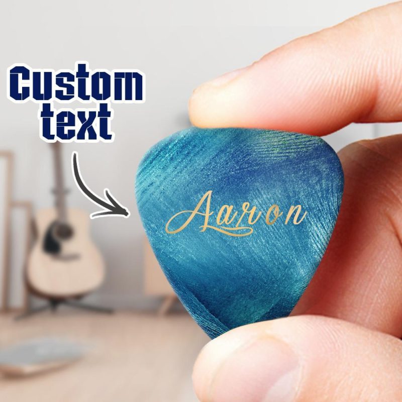 Blue Gift Engraved Guitar Pick Gift For Music Lovers – 6pcs