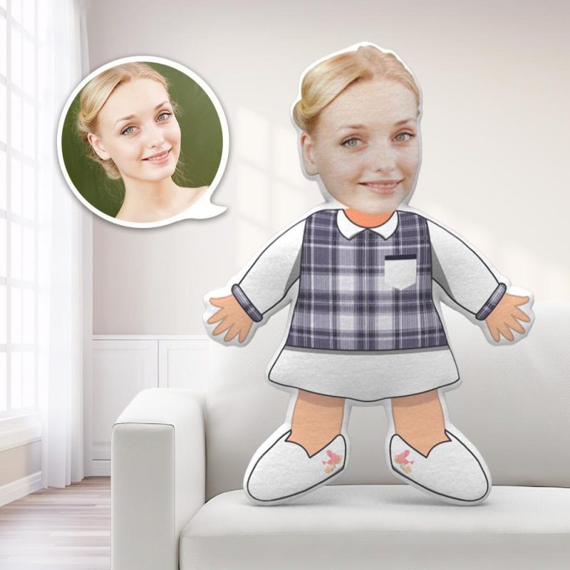 Face Pillows Personalized Pillows Pillow Toy Plaid Dress Throw Pillow Boby Pillow Gag Gifts Funny Teacher Gifts