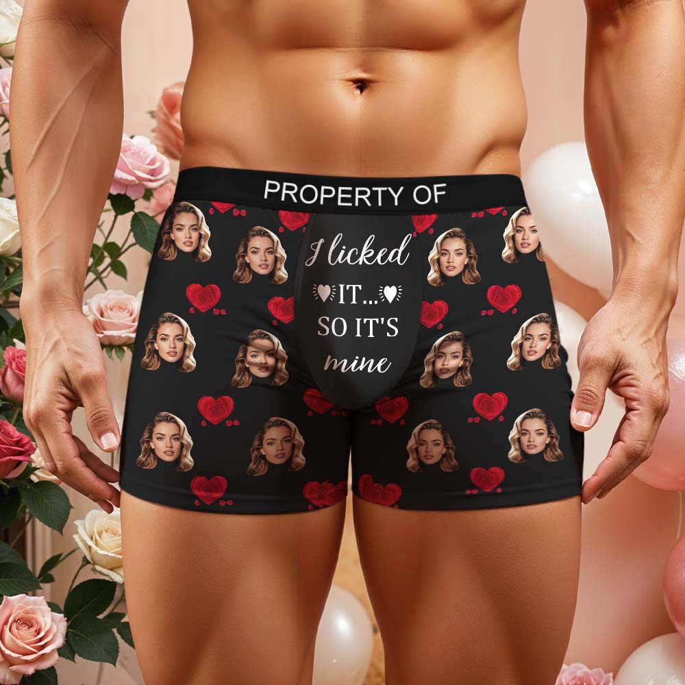 Custom Face & Name Men's Boxer Shorts Underwear Rose Secret Personalized Boxer Briefs for Boyfriend Husband GiftUS - Image 2