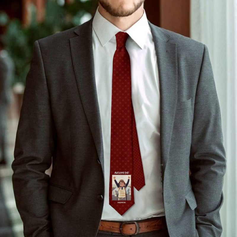 Father’s Day Ties Personalized Tie Gift For Dad – Red