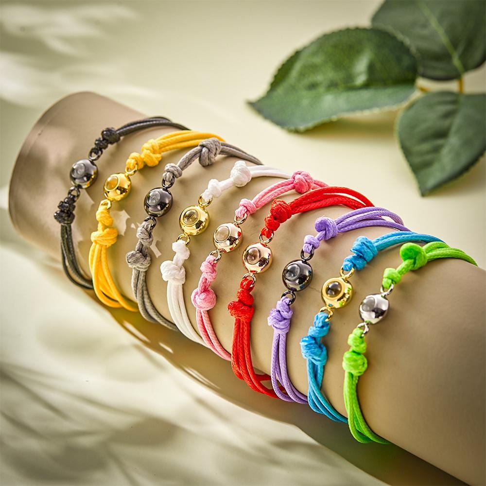 Custom Projection Photo Bracelet Weave Style Colorful Couple Gifts - Image 2