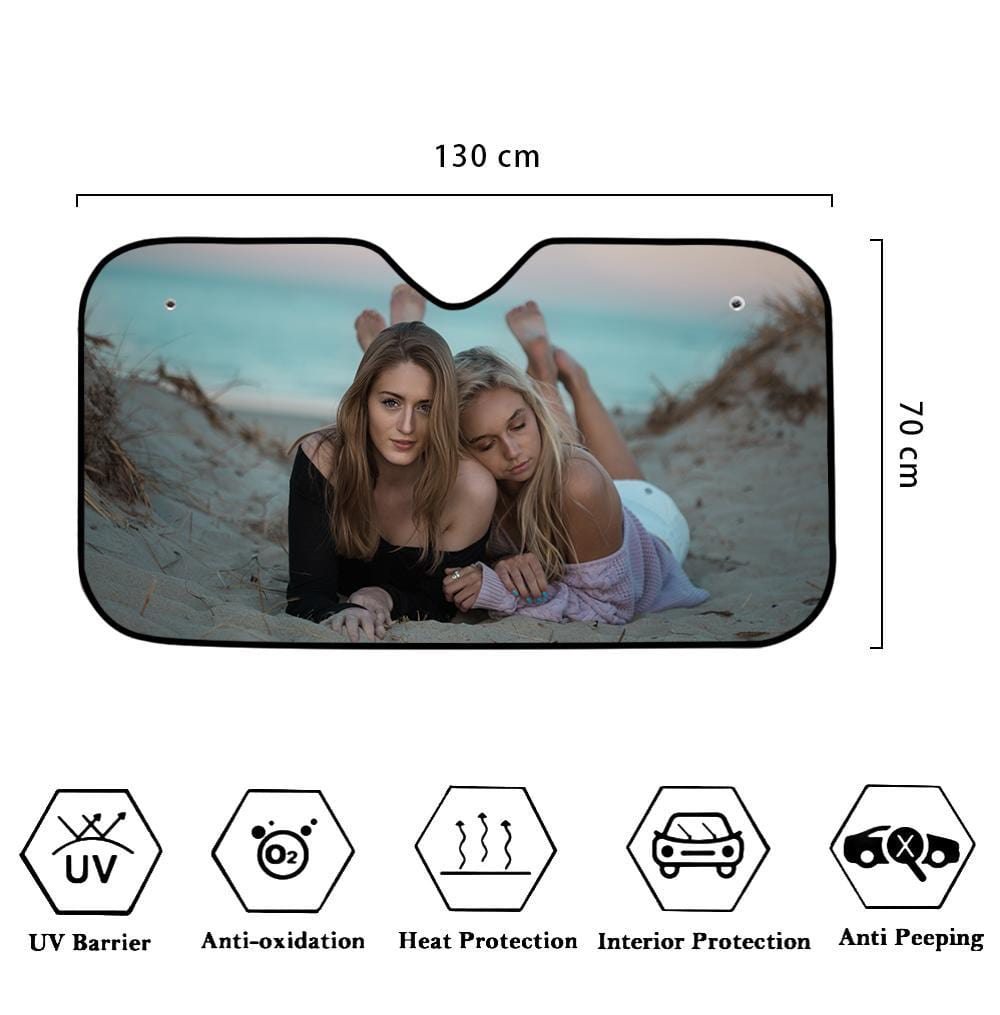 Custom Auto Sun Shade Car Sun Shade Personalized Windshield Car Accessories Friends - Image 2