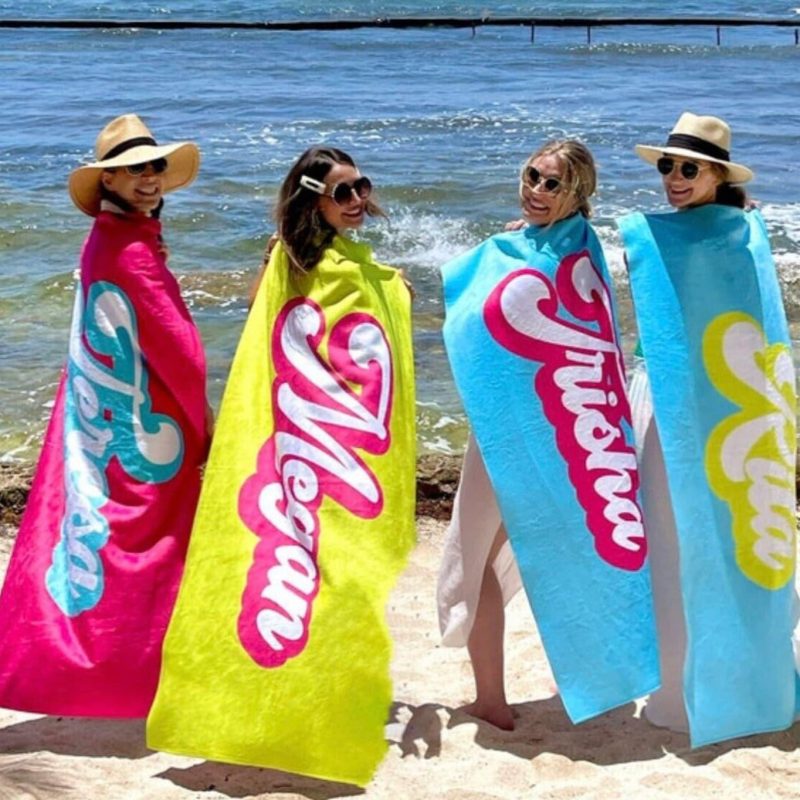 RETRO Style Personalized Beach Towel Personalized Name Bath Towel Custom Pool Towel Beach Towel With Name Outside Birthday Vacation Gift – GiftLab