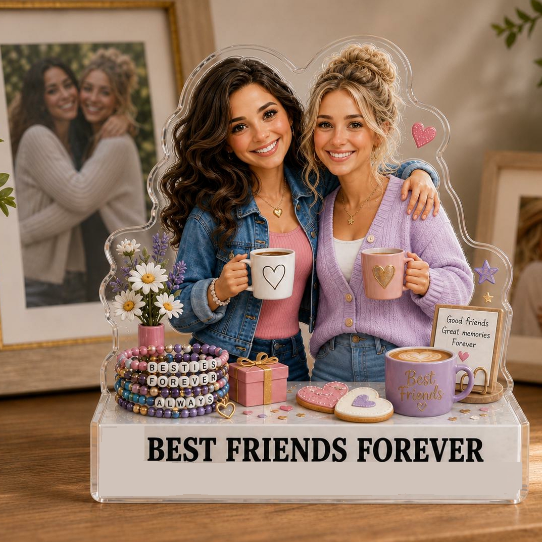 Personalized Photo Best Friend 2D Acrylic Block Friendship Gift With Custom Photo Birthday Gift For Your Best Friend 8 - Image 2
