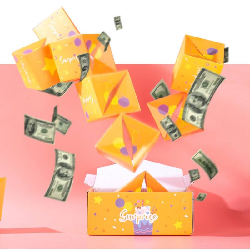 DIY Birthday Surprise Gift Box Explosion for Money Cash Pop Up Gift Box for Birthday