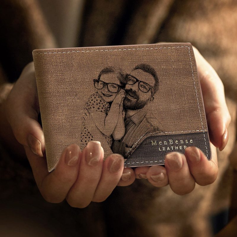 Custom Photo Wallet Bronzing Simplicity Men’s Wallet Gifts For Dad