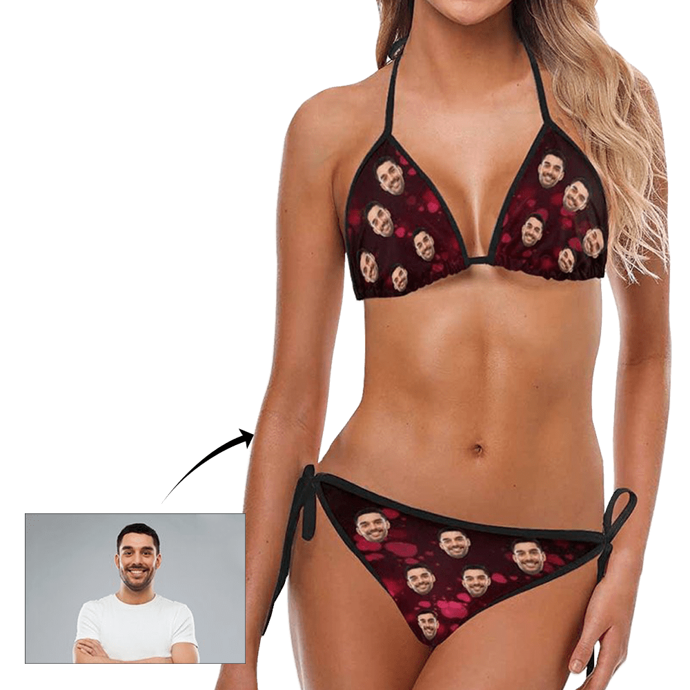 Custom Cute Bikini Personalized Swimwear Photo Swimsuit Valentine's Day Gifts For Girlfriend