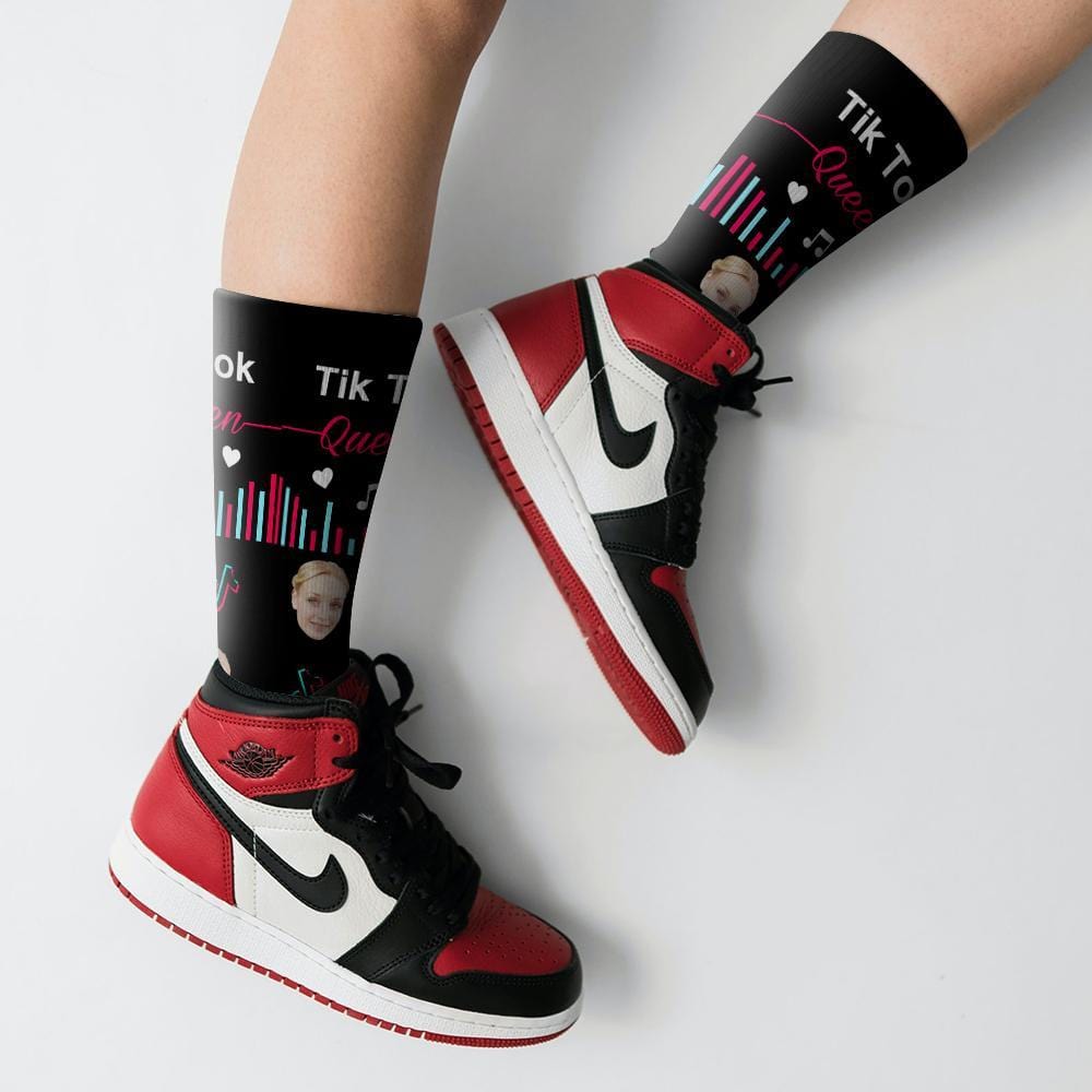 Tiktok Socks Custom Picture Socks Custom Gifts For TikTok Fans TikTok Queen Gift - Image 2