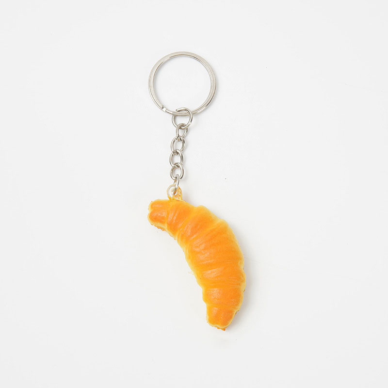 Mini Realistic Croissant PU Foam Squishy Stress Relief Toy Cute Bag Charm & Keychain for Friend