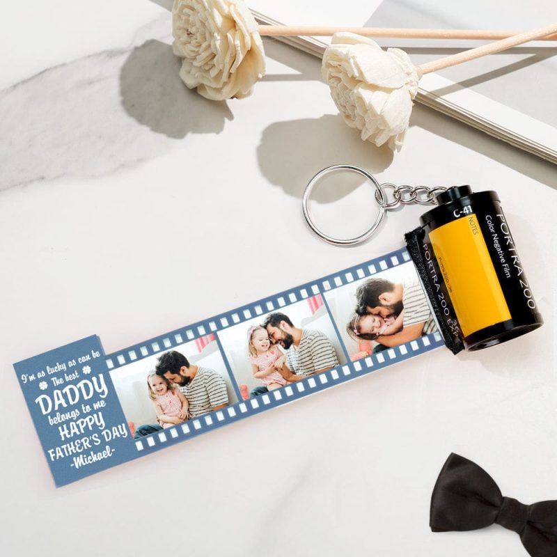 Personalized Photo Camera Keychain Thoughtful Film Roll Keychain Gift For Dad