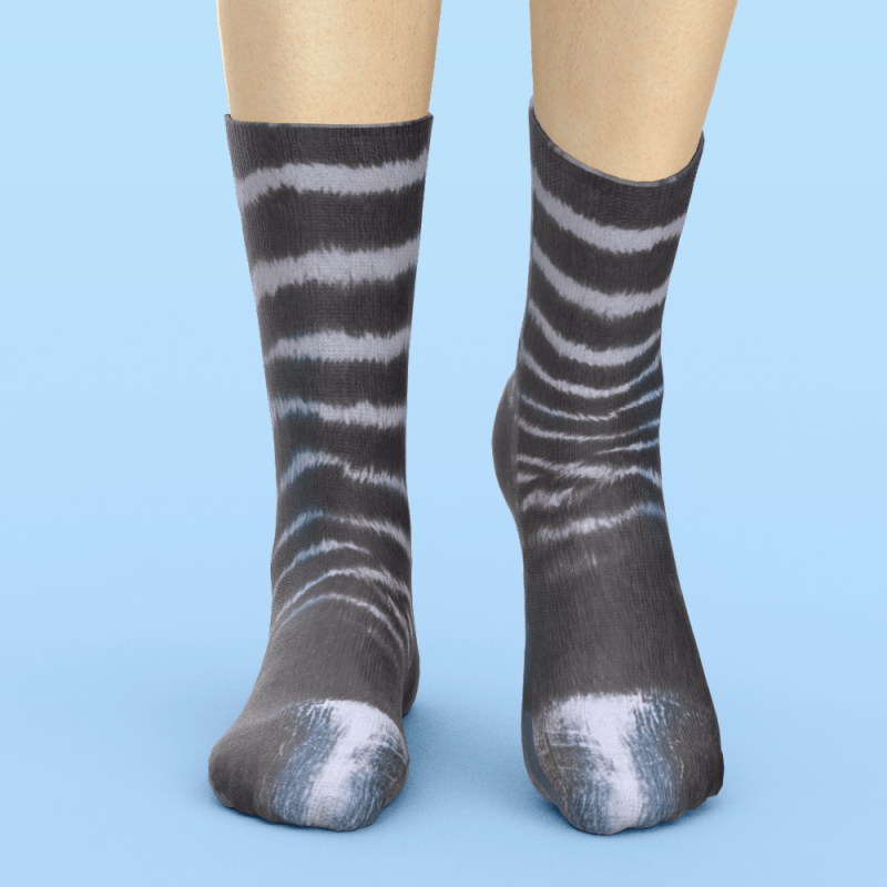 Funny 3D Print Animal Socks Feet Socks Funny Socks Gifts – Zebra Feet