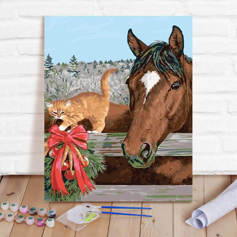 Paint By Numbers Custom Paint By Number Kits – Horse & Cat