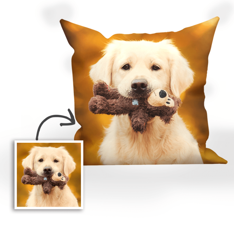 Pet Memorial Gift Custom Throw Pillow with Dog Photo