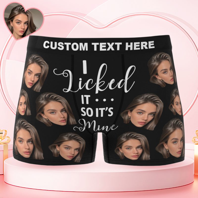 Men’s Customized Big Face Boxer It’s Mine Valentine’s Day Funny Gift For Him