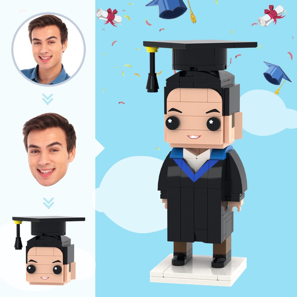Custom Head Brick Figures Personalized Graduation Dress Brick Figures Small Particle Block Toy Graduation Gifts for Him