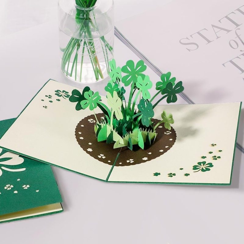 3D Pop Up Greeting Card-Lucky Clover St Patrick’s Day Gifts