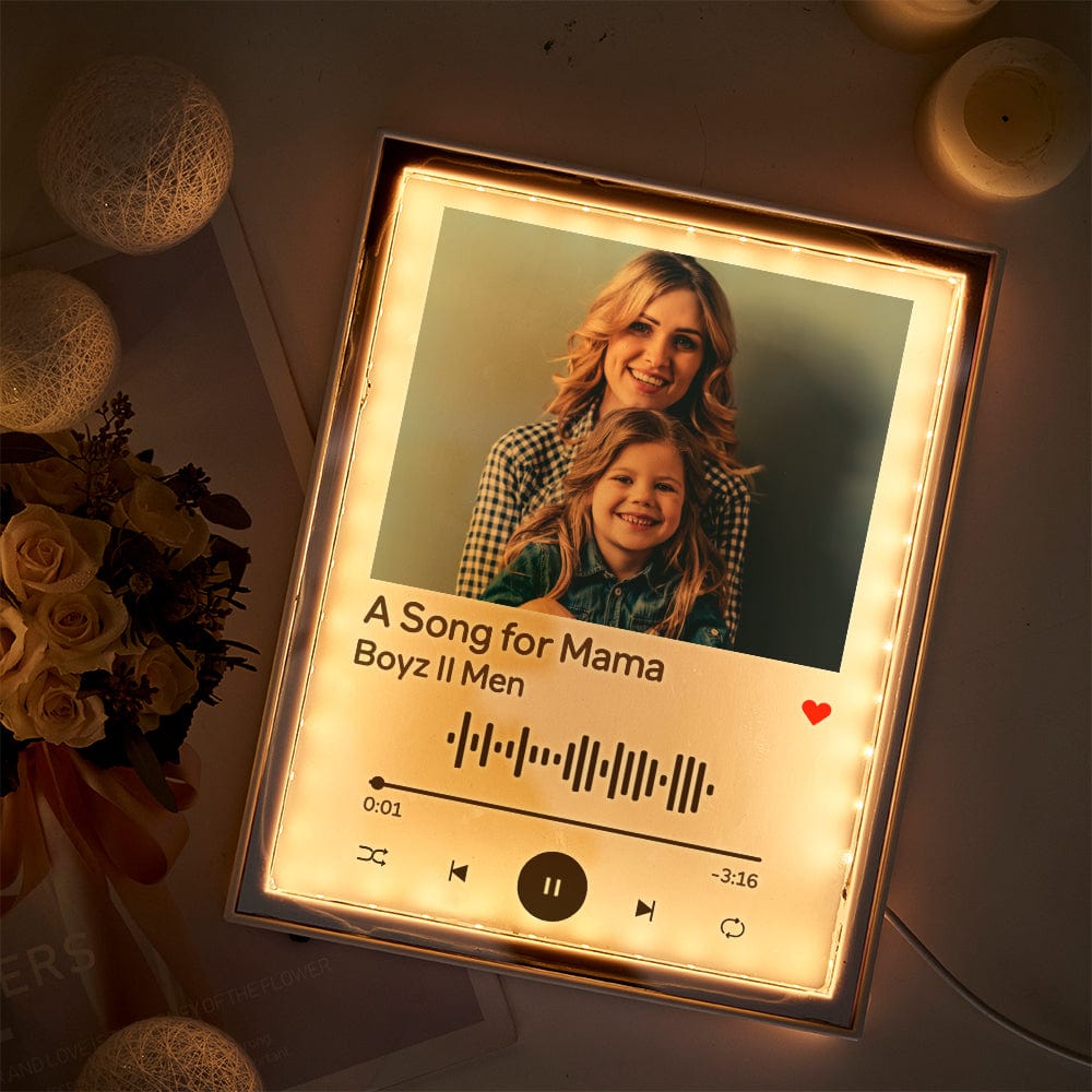 Song Picture Frame Personalized Christmas Gift For Mom Song Plaque Custom Music Code Night Light Mother's Day Gifts - Image 2