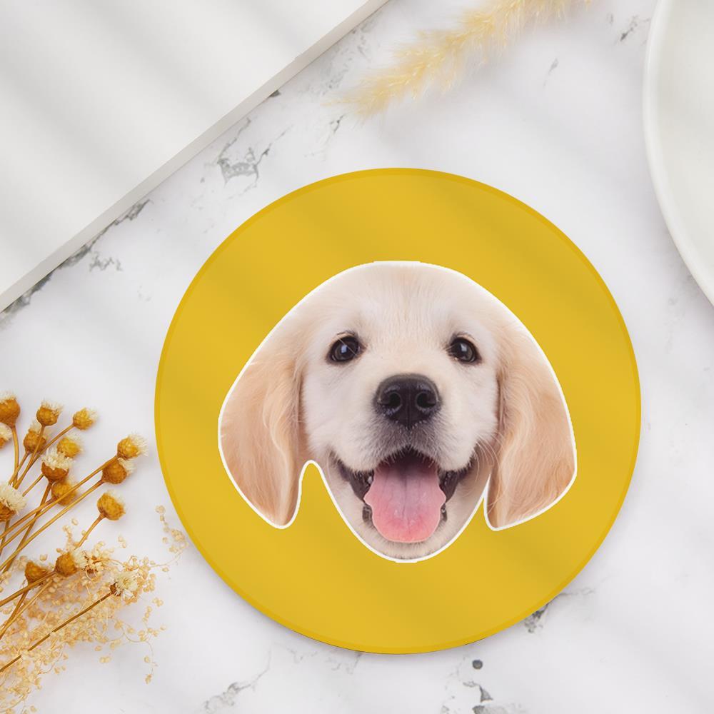 Dog Face Coaster Memorial Gift for Dog Lover - Round
