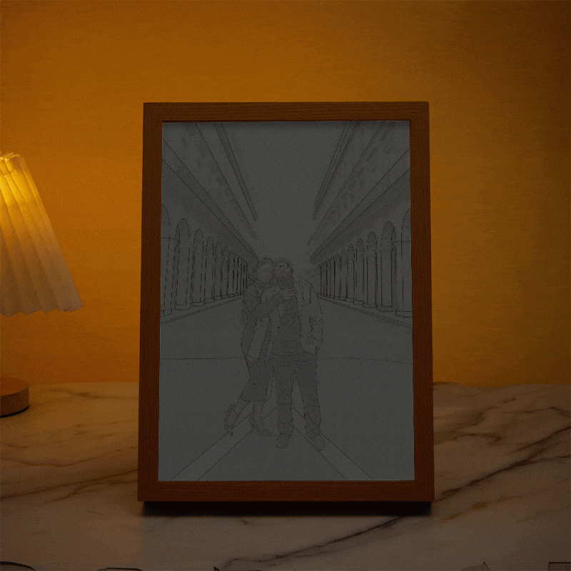 Custom Photo Lamp Personalized Line Art Light Valentine’s Gifts for Her