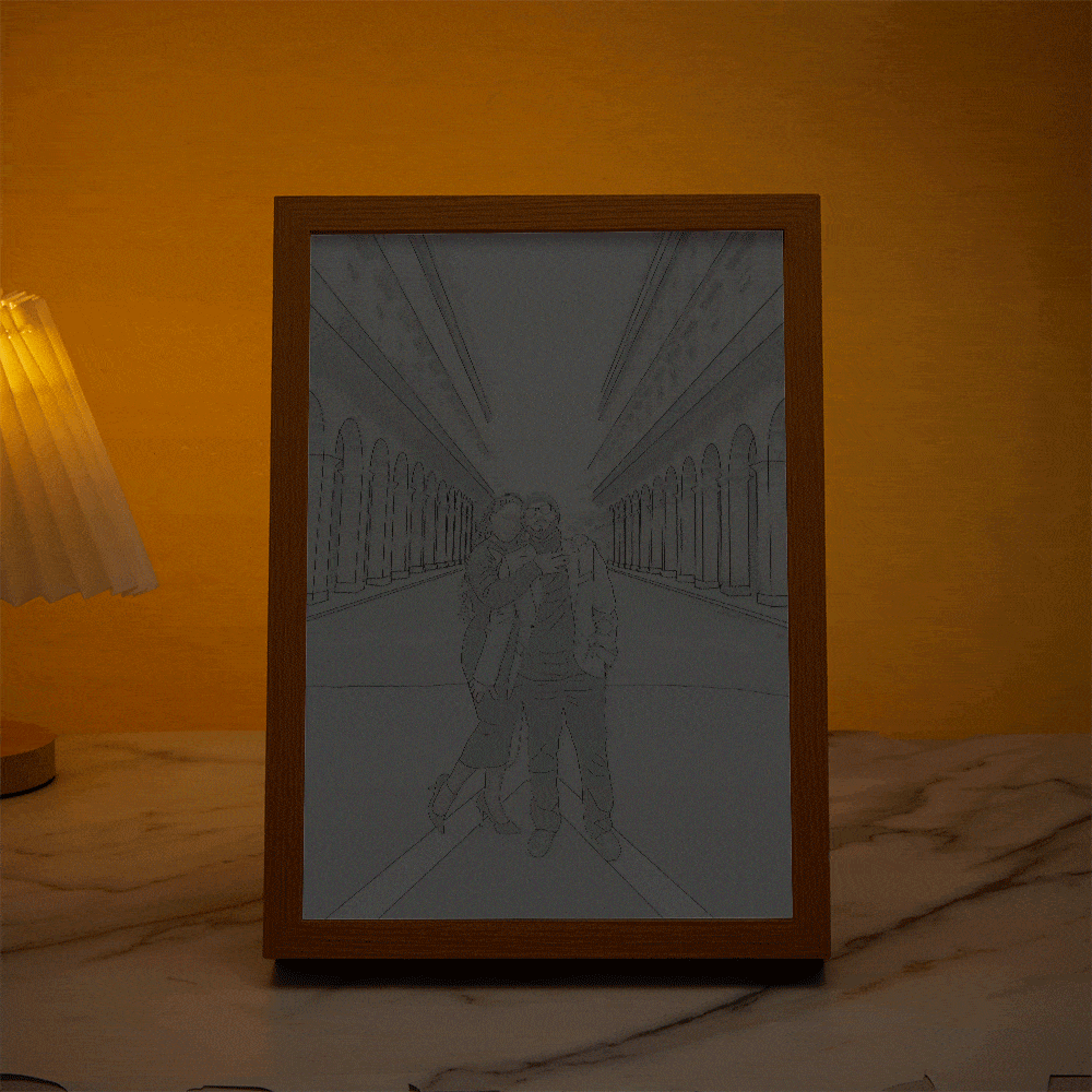 Custom Photo Lamp Personalized Line Art Light Valentine's Gifts for Her