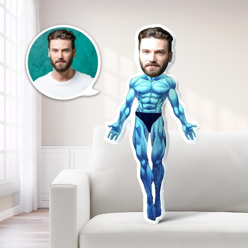 Personalized Photo Pillow Doctor Manhattan Photo Pillow Costume Doll Unique Gift Valentines Day Gift