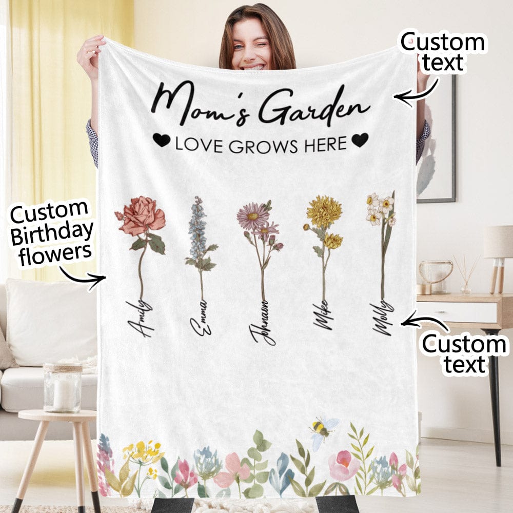 Birthday Gifts Custom Birthday Flower Blanket Personalized Name Blanket Unique Gift - Image 2