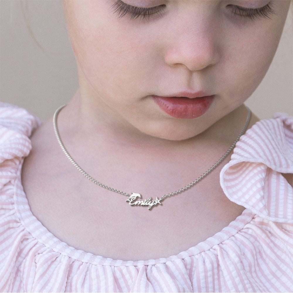 Custom Name Nacklace Dolphin and Star Necklace Gift For Girl - Image 2