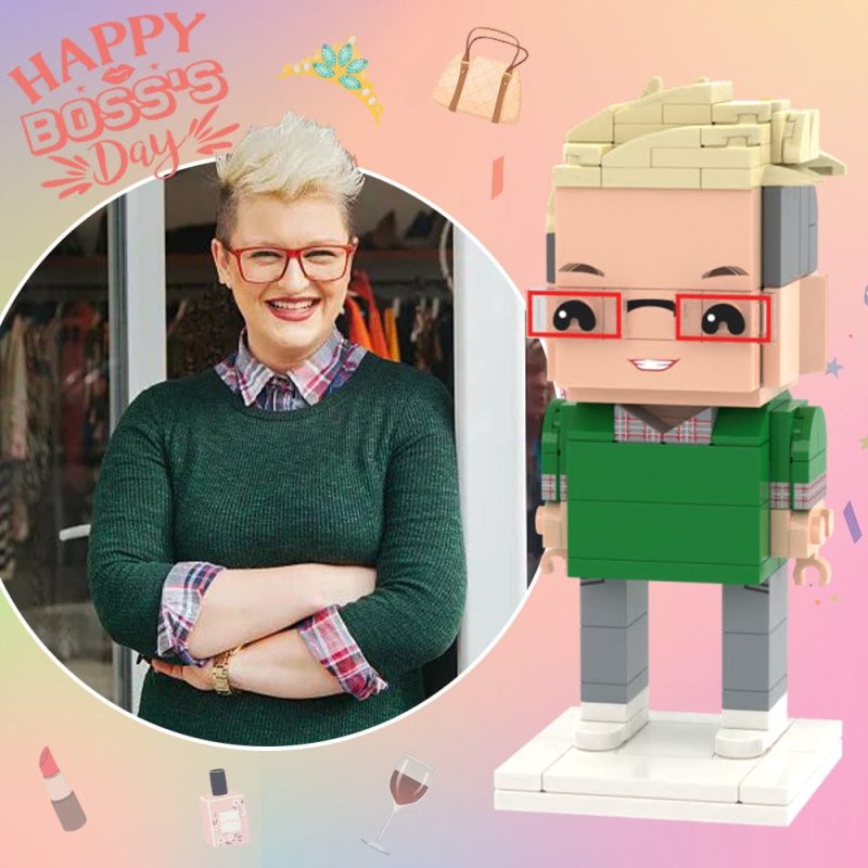 Boss’s Day Gift Full Body Customizable 1 Person Custom Brick Figures Small Particle Block Toy