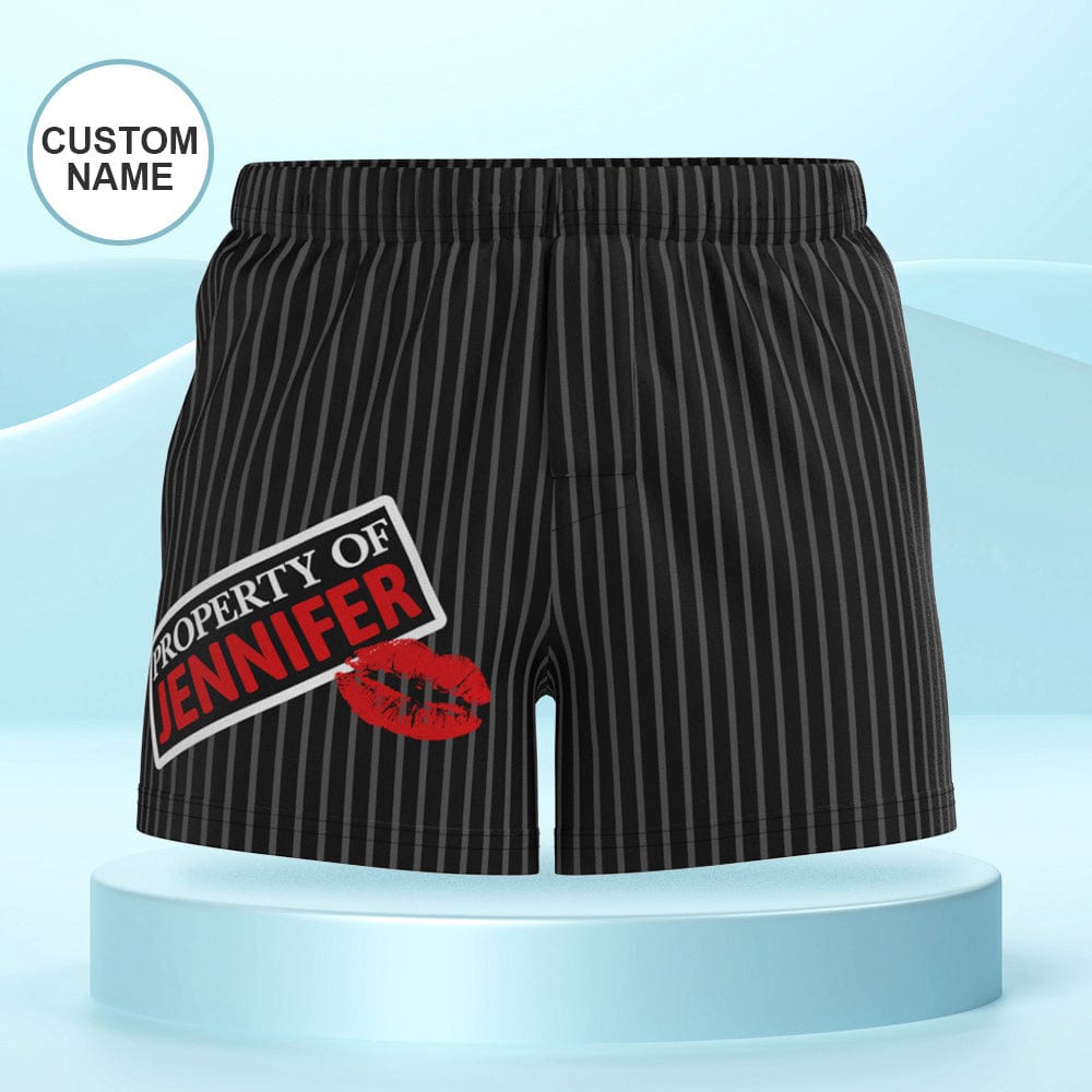 Custom Name Multicolor Striped Print Boxer Shorts Personalized Casual Underwear Gift for Him - Image 2
