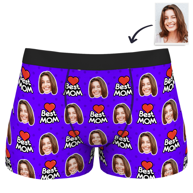 Customized Underwear Face Boxer Shorts – “Best Mom”