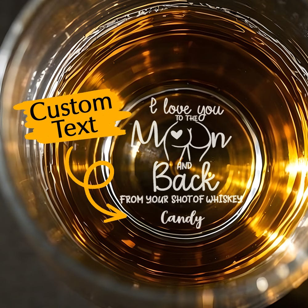 Personalized I Love You To The Moon And Back Whiskey Glass with Name Gift for Him - Image 2