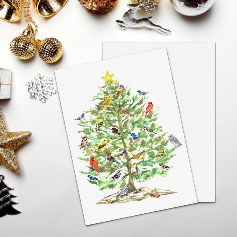 Funny Christmas Card Song Bird Christmas Card -Vertical Card