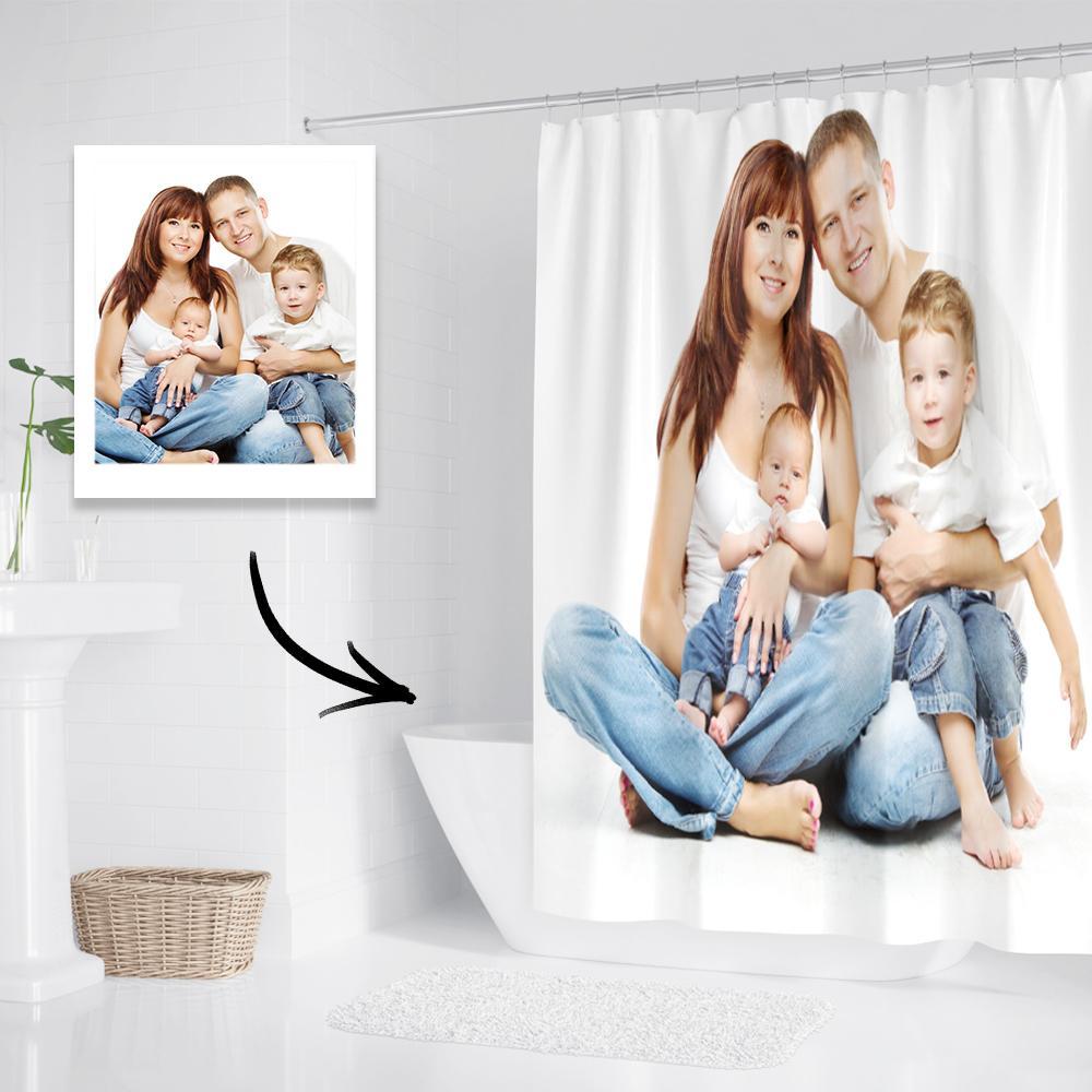 Personalized Shower Curtain Printed Shower Curtain Family Photo Anniversary Gift - 6 Sizes - Image 2