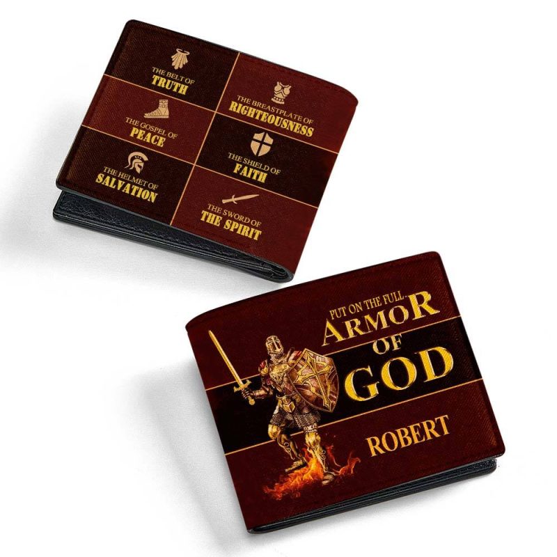Armor Of God | Personalized Name Folded Wallet For Men