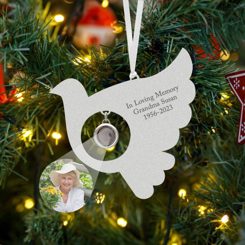 Personalized Projection Ornament Custom Photo Bird Ornament for Memorial Gifts