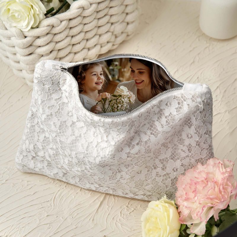 Custom Photo Lace Purse Wallet for Mom Mother’s Day Gifts