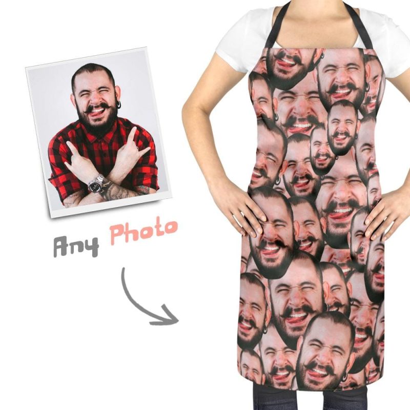 Personalized Face Apron Kitchen Gifts For Husband Anniversary Gift