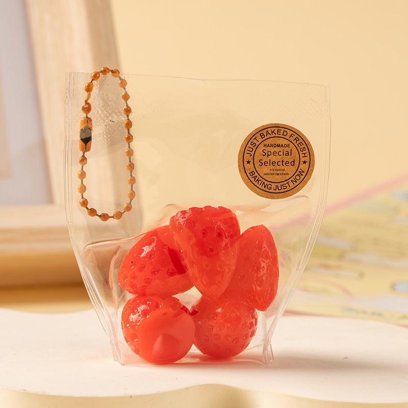 Strawberry Taba Squishy Toy Handmade Cute Keychain Stress Relief Toys Gifts for Friends