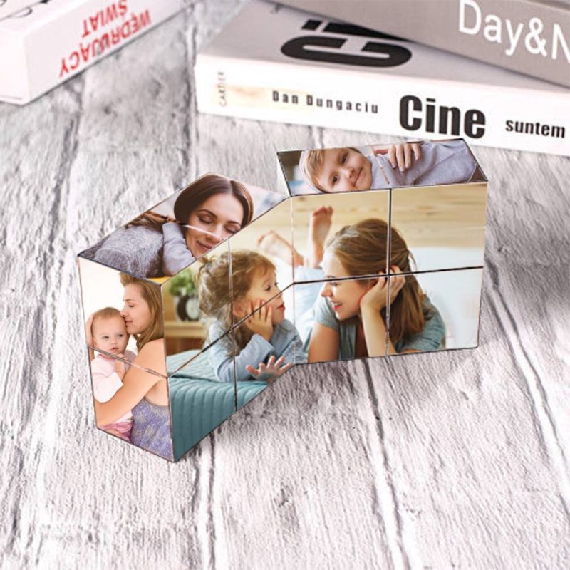 Magic Photo Cube Gift For Mom Flipping Photo Cube
