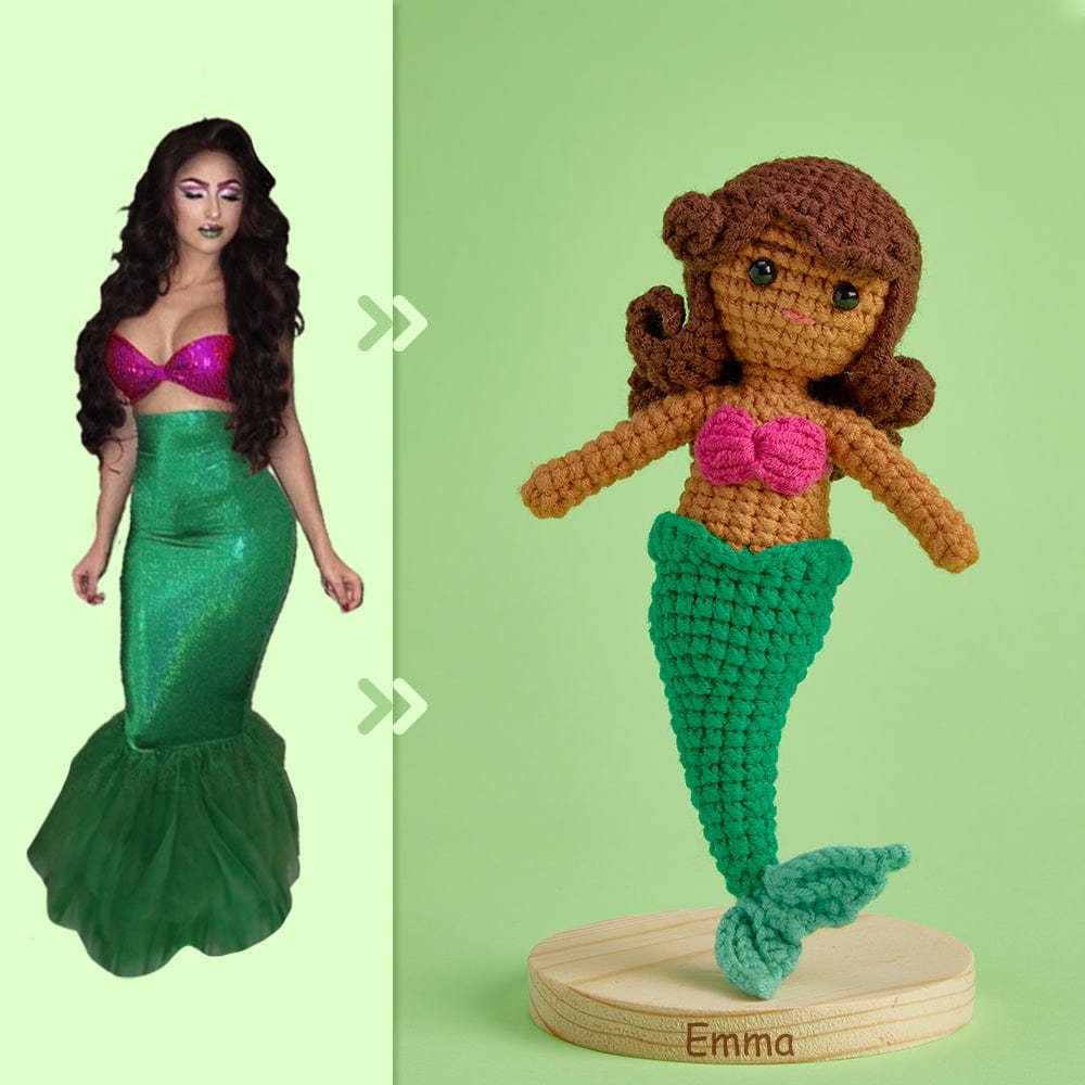 Full Body Customizable 1 Person Custom Crochet Doll Personalized Gifts Handwoven Mini Dolls - Mermaid - Image 2