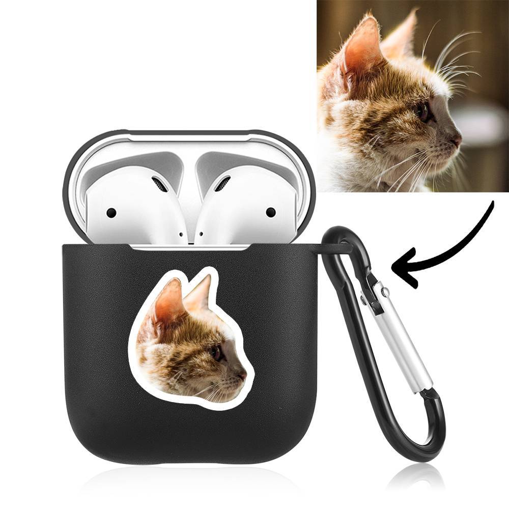 Custom Photo Earphone Case for AirPods Cute Cat Black - Avatar