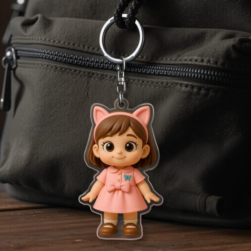 Custom Figure Keychain Personalized Acrylic Cartoon Keychain Photo Bag Charm Unique Keepsake Gift For Baby Birth GiftUS
