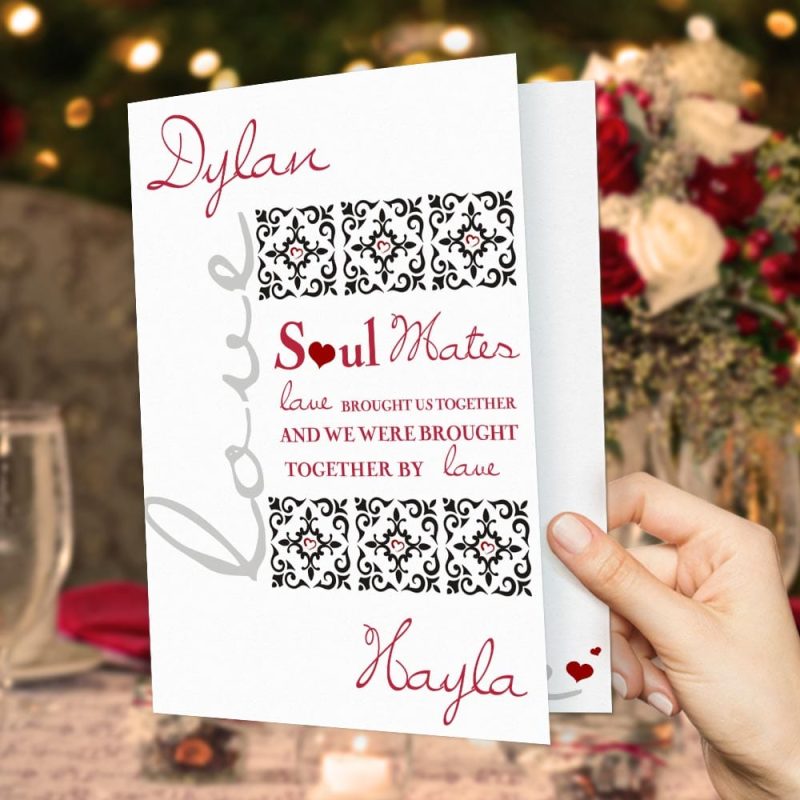 Custom Valentine’s Day Card Soul Mates Greeting Card Gifts For Girlfriend Boyfriend