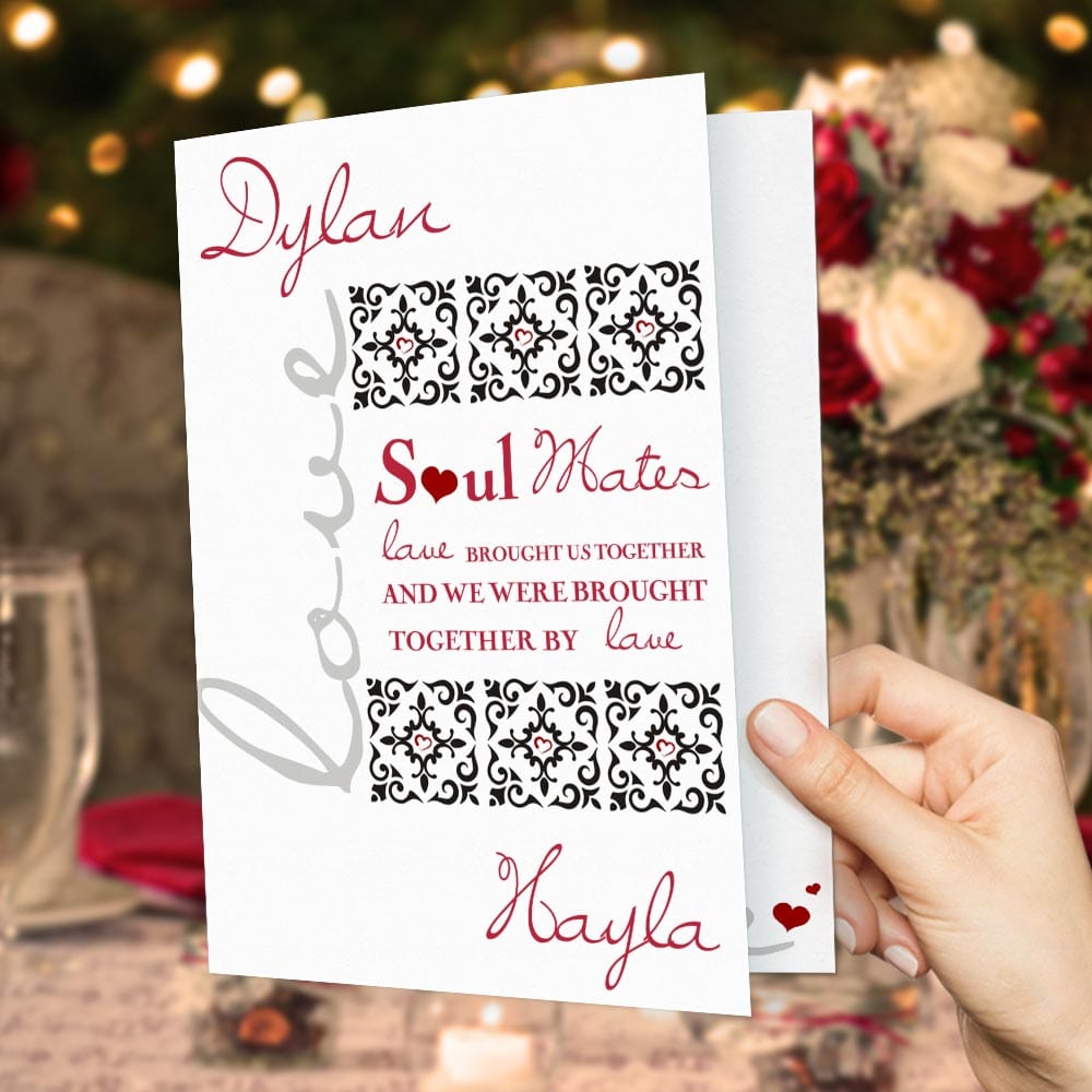 Custom Valentine's Day Card Soul Mates Greeting Card Gifts For Girlfriend Boyfriend