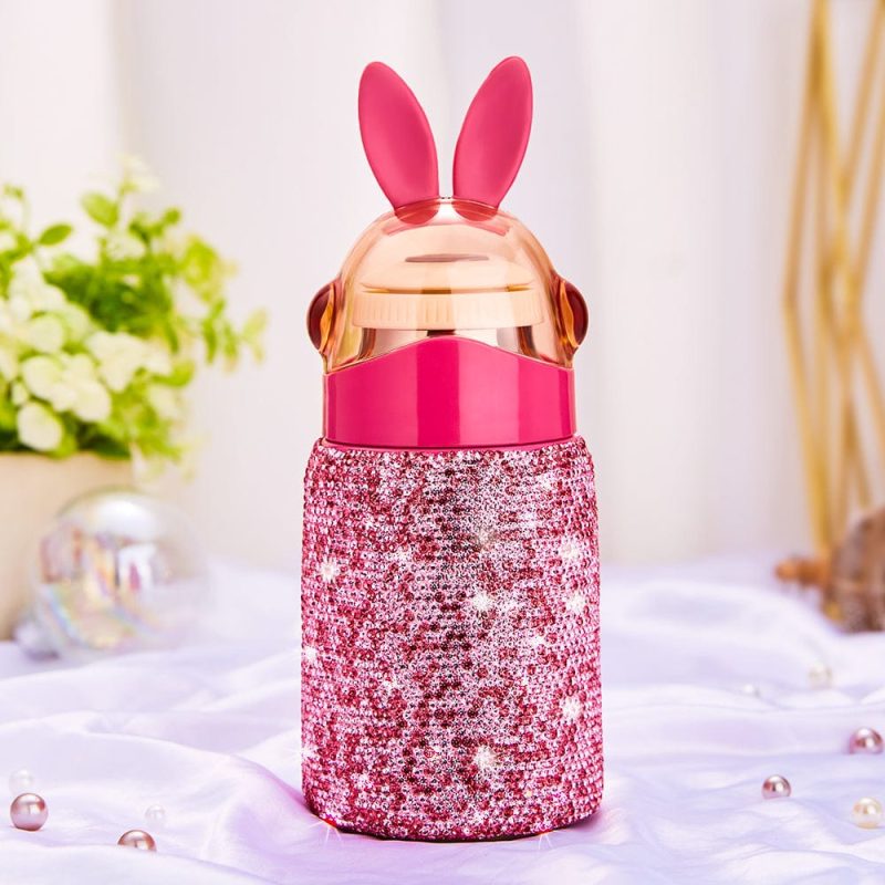 Bling Rhinestone Tumbler Stylish Pink Water Bottle Gift for Her